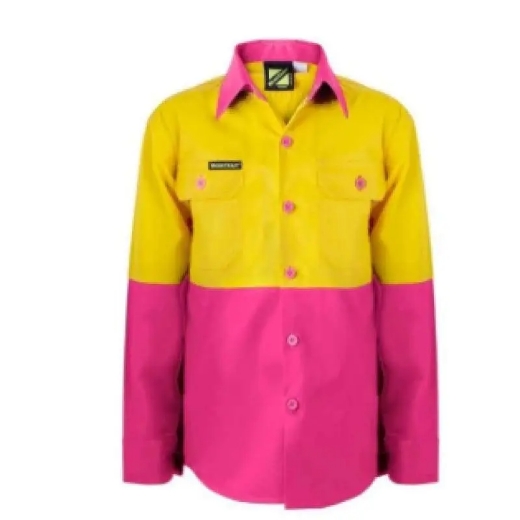 Picture of WorkCraft, Childrens, Shirt, Long Sleeve, Lightweight, Two Tone, Cotton Drill